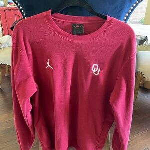 Jordan Red Women's Crewneck Sweater with Jumpman Logo - OU.